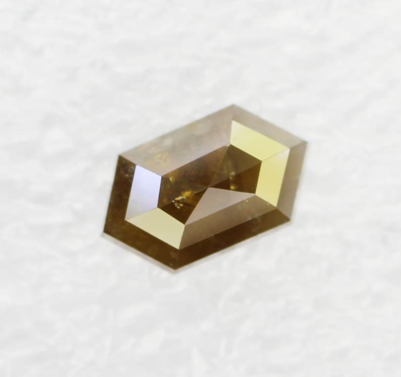0.92 CT Brown Color hexagon shape loose diamond for engagement ring wedding ring or jewelry 7.6 X 4.5 MM SG6156