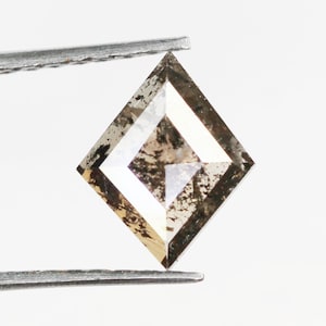 0.68 CT 8.0 X 6.4 MM Salt and Pepper Kite Shape Diamond Natural Loose Diamond Black color Kite cut Diamond SG941