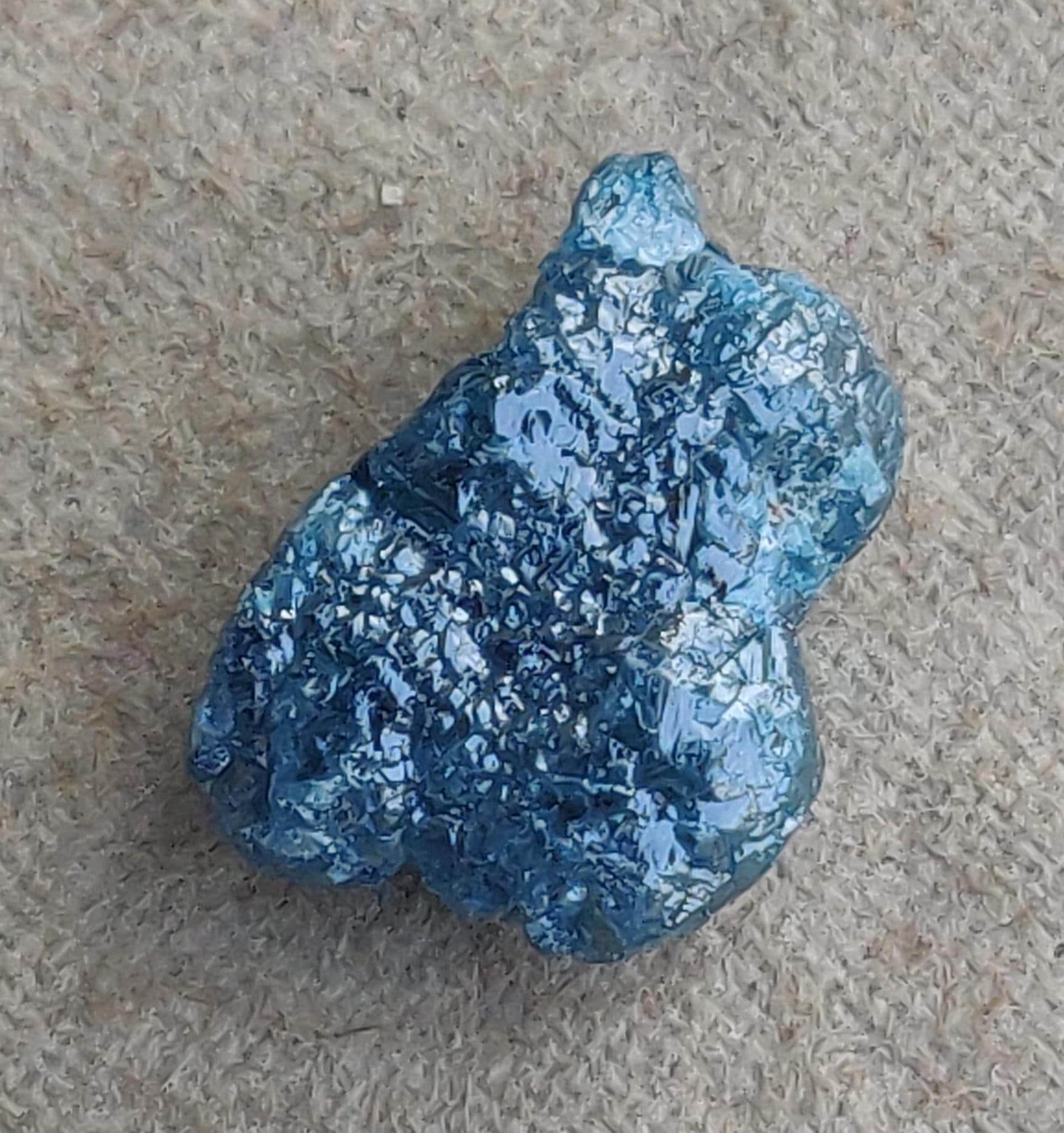 Diamant Bleu Brut Naturel De 1.36 Carats - Non Taillé, Origine Afrique Du Sud - Pour Collection Ou Création De Bijoux