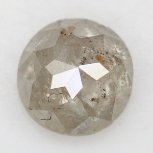 0.58 Ct  Salt and Pepper Diamond, Natural Loose Diamond, Round Rose Cut Diamond, Grey Rose Cut, Rustic Diamond, Real Diamond SG4536