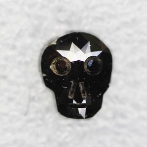 1.91 Ct, 8.8 X 7.3 X 3.4 MM, Loose Diamond Black Color Skull Shape Faceted Diamond, Earth Mine Stone, Huge Collection, Birthstone, SG147