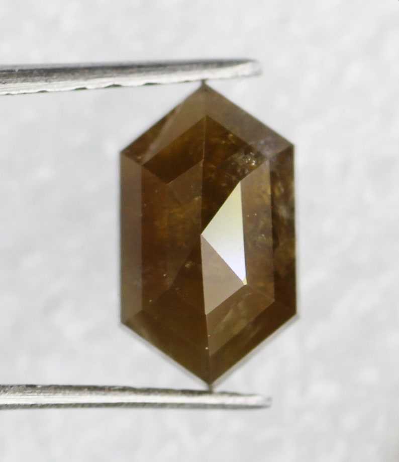 0.92 CT Brown Color hexagon shape loose diamond for engagement ring wedding ring or jewelry 7.6 X 4.5 MM SG6156