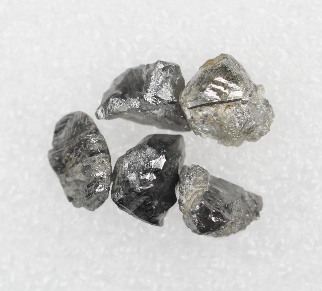 Raw Shape 4.66 CT Natural Loose Rough Uncut Diamond Black-grey Raw Irregular ...