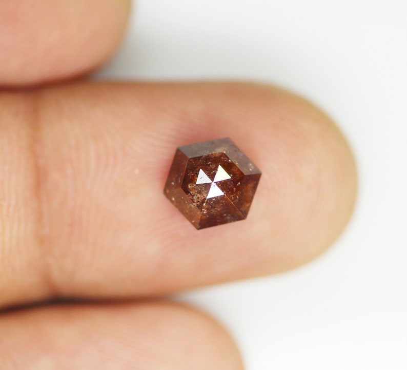 Engagement Ring Jewelry Diamond Best Price Diamond SG8026 2.63 CT,8.40*7.10 Brown Color Hexagon Shape Natural Loose Diamond