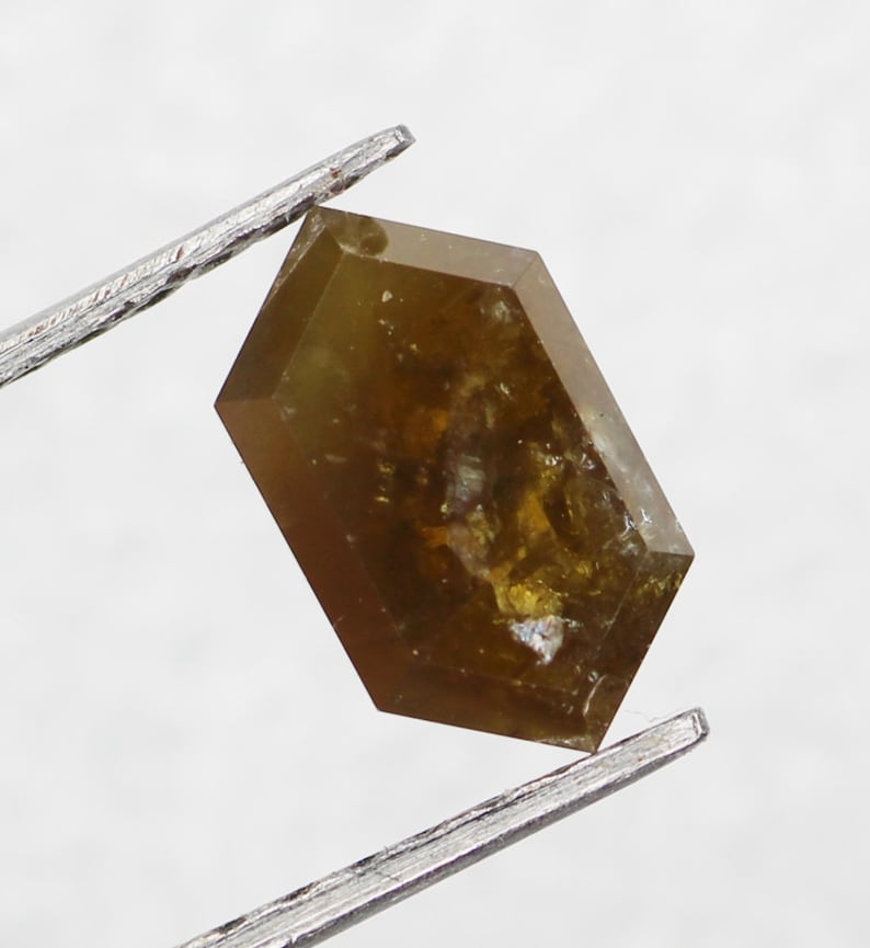 0.92 CT Brown Color hexagon shape loose diamond for engagement ring wedding ring or jewelry 7.6 X 4.5 MM SG6156