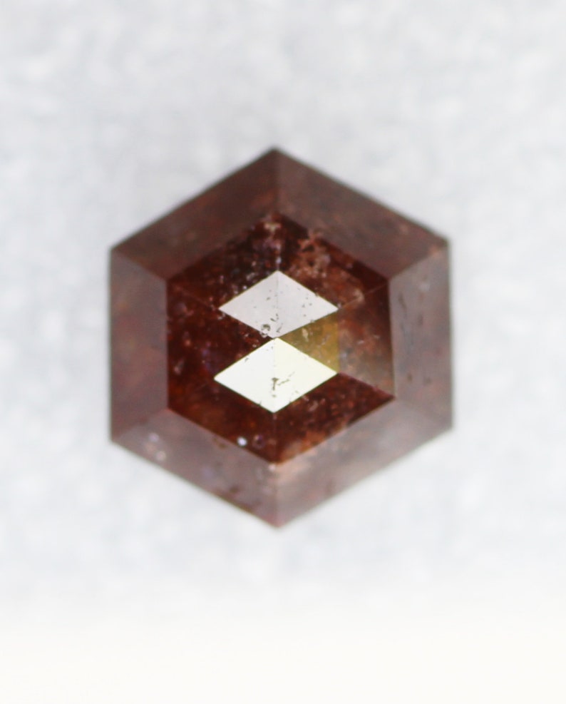 Engagement Ring Jewelry Diamond Best Price Diamond SG8026 2.63 CT,8.40*7.10 Brown Color Hexagon Shape Natural Loose Diamond