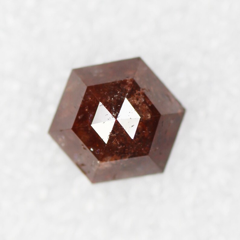 Engagement Ring Jewelry Diamond Best Price Diamond SG8026 2.63 CT,8.40*7.10 Brown Color Hexagon Shape Natural Loose Diamond