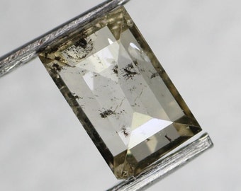 Diamante natural holgado baguette corte, sal y pimienta Baguette diamante Fancy Brown color, Baguette Diamond ring SG852