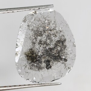 1,05 ct, 14,0 x 11,5 MM, salt- och peppardiamant i spårform, fancy slice-formad diamant för diamantring, vigselring, förlovningsring