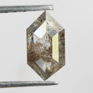 0.52 CT Salt And Pepper Diamond 6.6 X 3.6 X 2.3 MM Hexagon Shape Diamond, Natural Loose Diamond, Antique Diamond, Gray Color Diamond SG4440