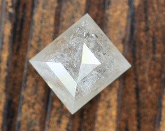 1.63 ct 5.9 X 5.3 mm Sal y pimienta Baguette diamante, Natural holgado Baguette corte diamante, color gris blanco, Baguette Diamond ring SG4144