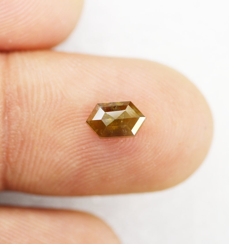 0.92 CT Brown Color hexagon shape loose diamond for engagement ring wedding ring or jewelry 7.6 X 4.5 MM SG6156