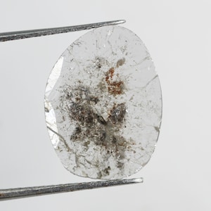 1.46 Ct, 15.4x11.8mm Grey White Diamond Slice, Huge Faceted Grey White Diamond Slice, Diamond Polki Slice, Loose Diamond Slice Jewelry AP023