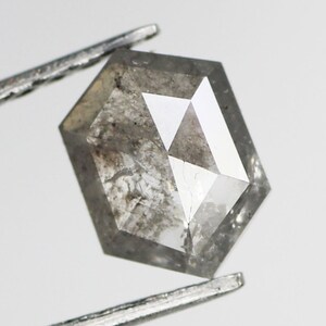 0.56 CT 6.20 X 4.50 MM Salt And Pepper Elongated Hexagon Shape Natural Loose Diamond SG118
