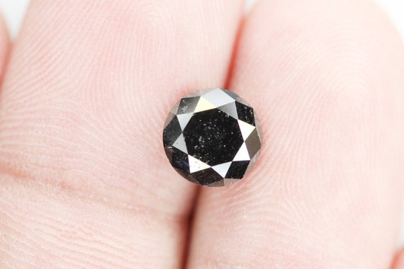 1.96 CT 天然ルースダイヤモンド ラウンド ブラックカラー 8.0