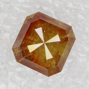 0.55 CT Salt And Pepper 5.2 X 5.2 X 3.5 MM Emerald Shape Diamond Natural Loose Emerald Diamond Fancy Yellow Color For Engagement Ring SG784