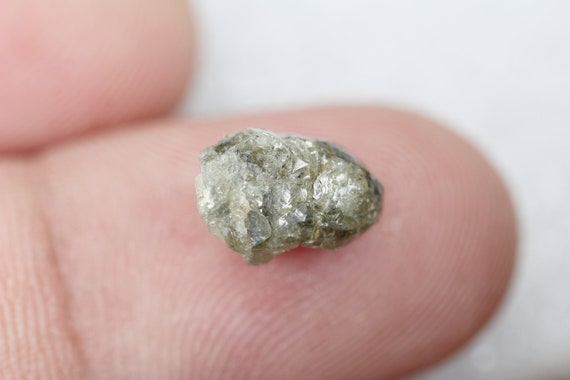 4.34 Carat 10.9 X 7.7 MM Raw Rough Uncut Diamond Light Grey Color