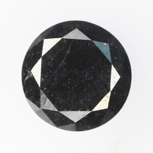 1.09 CT 6.5 MM Round Brilliant Cut Diamond, Natural Loose Round Diamond, Fancy Black Color SG5163
