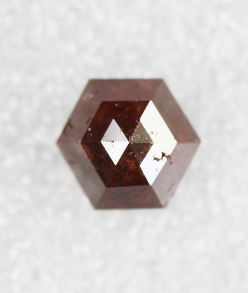 Engagement Ring Jewelry Diamond Best Price Diamond SG8026 2.63 CT,8.40*7.10 Brown Color Hexagon Shape Natural Loose Diamond