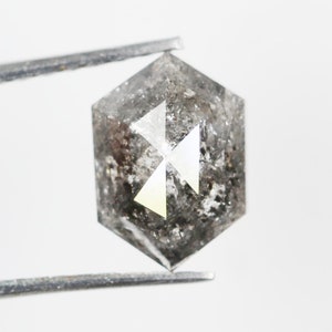 1.19 CT Hexagon Shape Diamond Loose Natural Diamond Natural Grey Black Color Diamond Salt and Pepper Diamond Natural Diamond Real Diamond