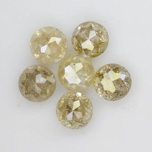 1.63 CT Natural Loose Diamond Salt and Pepper LC Yellow Color Round Rose Cut 3.5 MM SG757