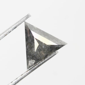 0.65 CT 5.9 X 6.8 MM Sal y Pimienta Trillones Forma Diamante Natural Suelto Diamante Gris color Trillón corte Diamante SG947