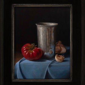 Fine Art Oil Painting & Print | Heirloom Tomato Still Life | 8x10 | Original Fine Art Still Life