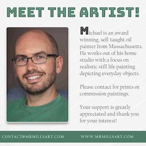 Fine Art Oil Painting Print | Lemon on Blue Cloth | 6x8 | Fine Art