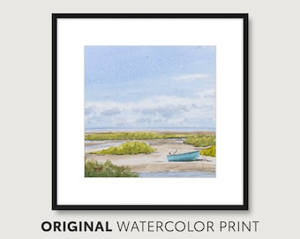 Fine Art Print | Boat Meadow - Cape Cod, MA | Watercolor Painting Print | Giclee Print Wall Art