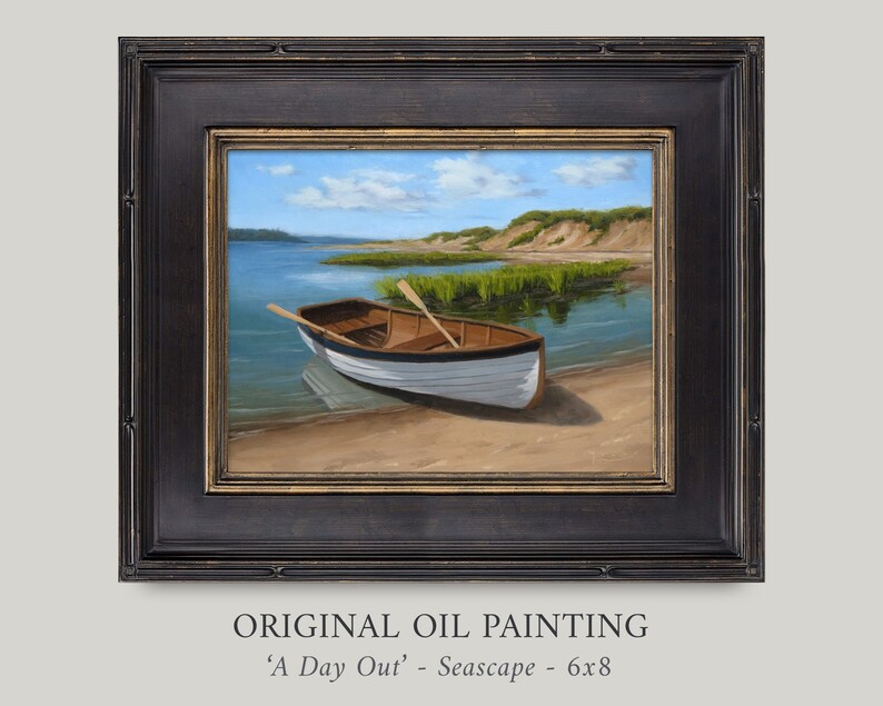 Original Oil Painting Cape Cod Boat Scene 6x8 Fine Art Etsy