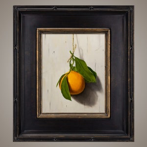 Fine Art Canvas Print | Mandarin Orange Clementine Fruit Still Life Painting | Realistic Oil Painting Giclee