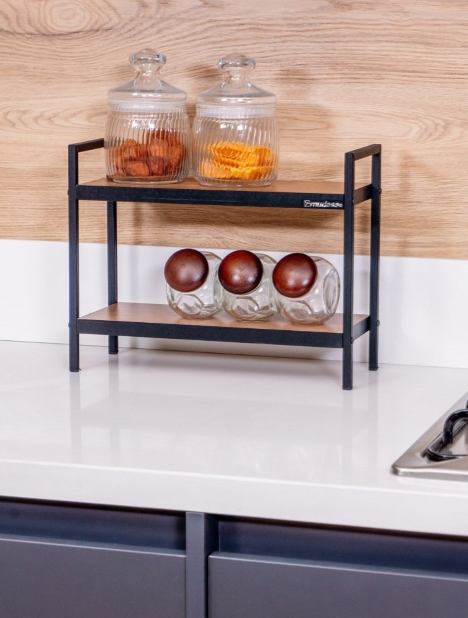 2tier wooden countertop shelf 2tier spice rack 2tier Etsy