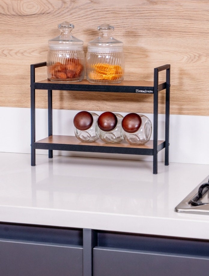 2tier wooden countertop shelf 2tier spice rack 2tier Etsy