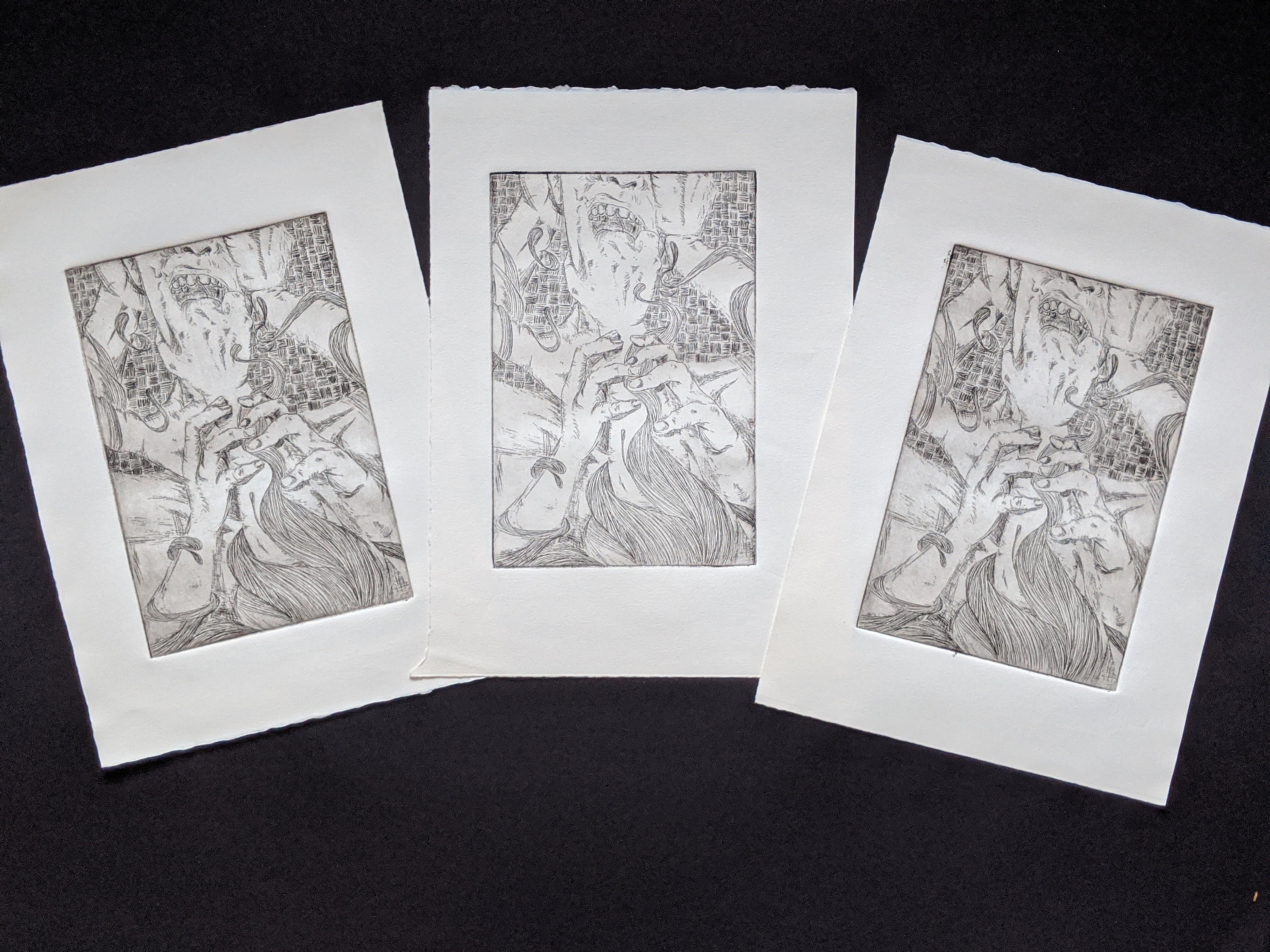 Handsy Copper Etching Print Etsy