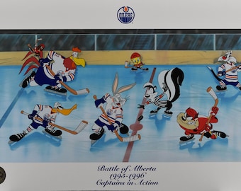 Battle of Alberta - Looney Tunes/NHL- Lithoserigraph