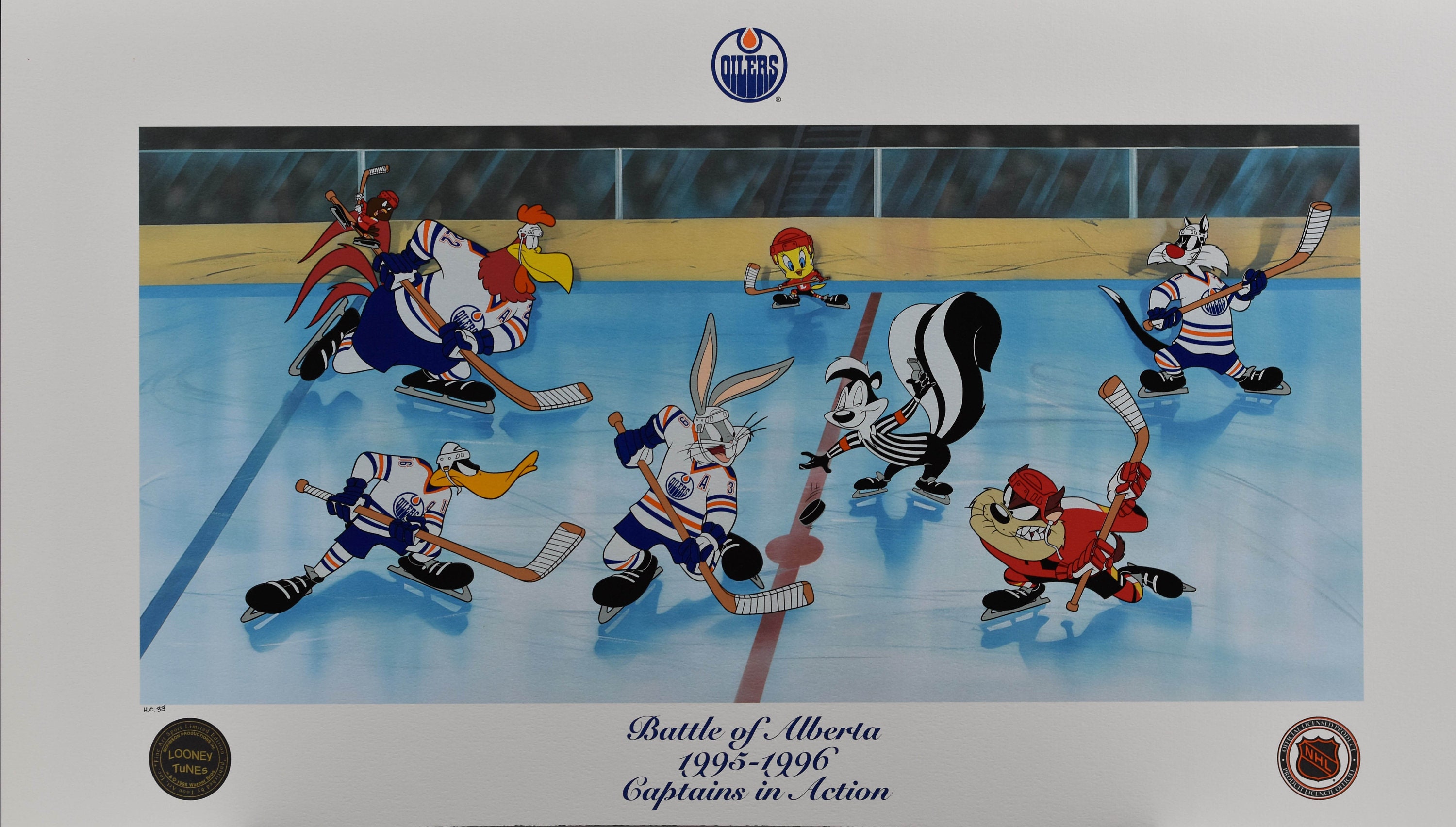 Battle of Alberta - Looney Tunes/nhl- Lithoserigraph - Etsy