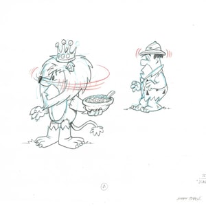 Flintstones -3 Signed Original Production Drawings-Jungle