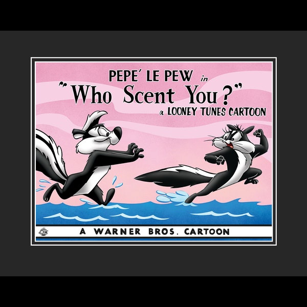 Who Scent You? Pepe Le Pew and Penelope - Fine Art Framed Limited Edition Giclee