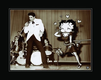 Betty Boop and Elvis - Starstruck Litho
