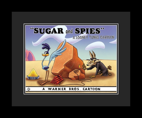 Wile E. Coyote & Road Runner -sugar and Spies- Fine Art Giclee