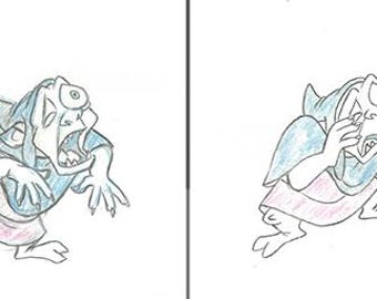 Creeper-2 Original Production Disney Drawings from the Black Cauldron (1985)
