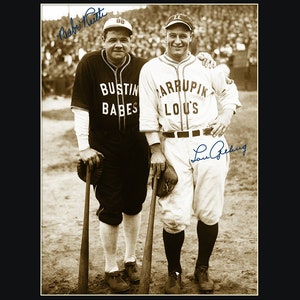Babe Ruth and Lou Gehrig - Fuji Crystal Fine Art Archival Photograph - Matted