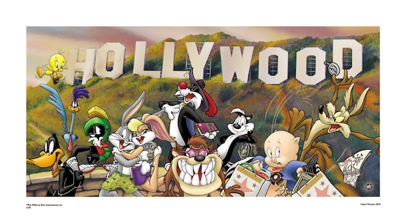 Looney Tunes Go to Hollywood Lithograph - Etsy Canada