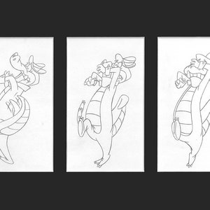 Wally Gator-3 Hanna-Barbera Original Produktion Zeichnungen-Matted
