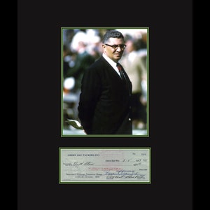 Vince Lombardi- Fuji Crystal Archival Photograph with Reproduction Check- Framed