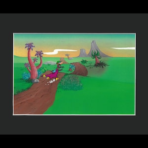 Dino Flintstone - Dino Pebbles Production Cel Framed