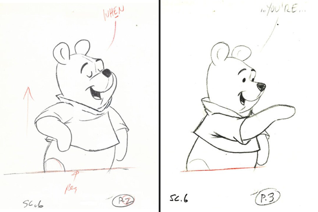 2 Winnie the Pooh Original Drawings Etsy