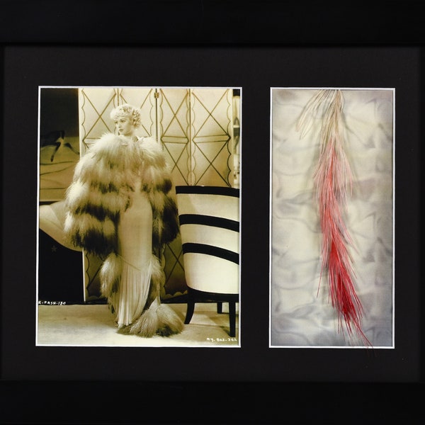 Lucille Ball Lithograph with Costume Feather from 1935 "Roberta" - Framed