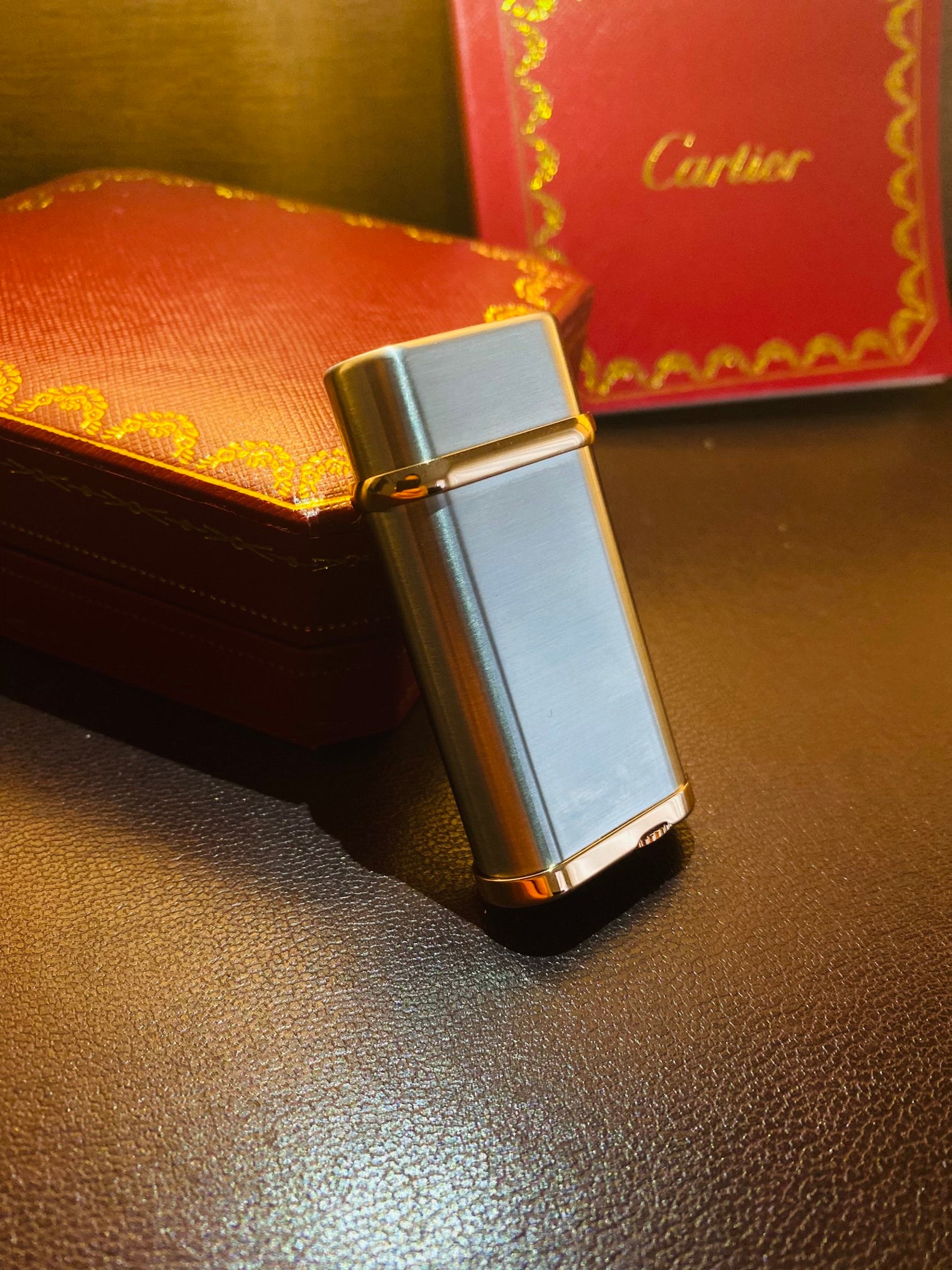 Vintage Cartier Logotype Silver and Rose Gold Lighter // | Etsy