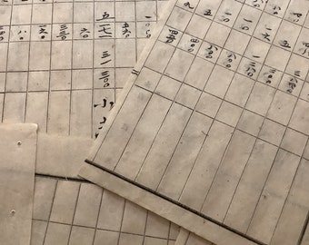 Original Vintage Japanese Ledger Paper from 1900’s. RARE FIND.